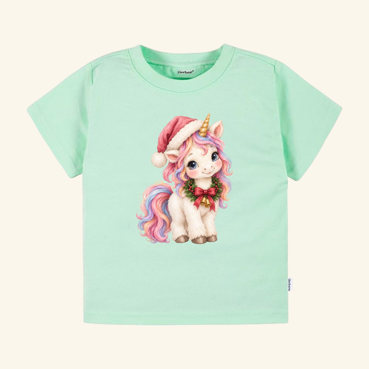 Christmas Unicorn Toddler Shirt – Cute Santa Hat Unicorn Tee