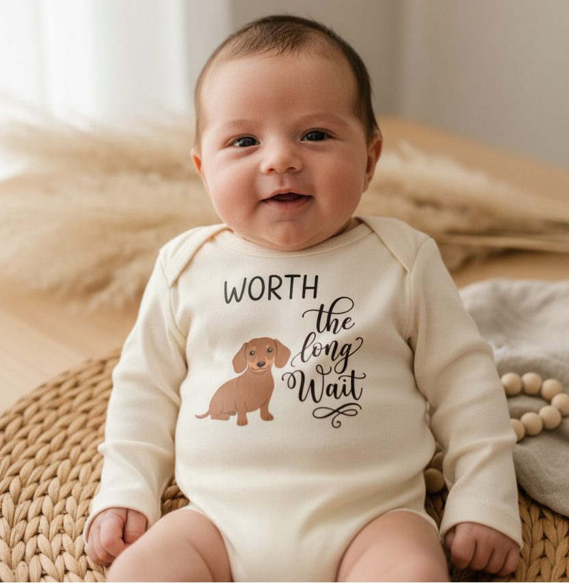 Worth the Long Wait Onesie – Baby Announcement Bodysuit
