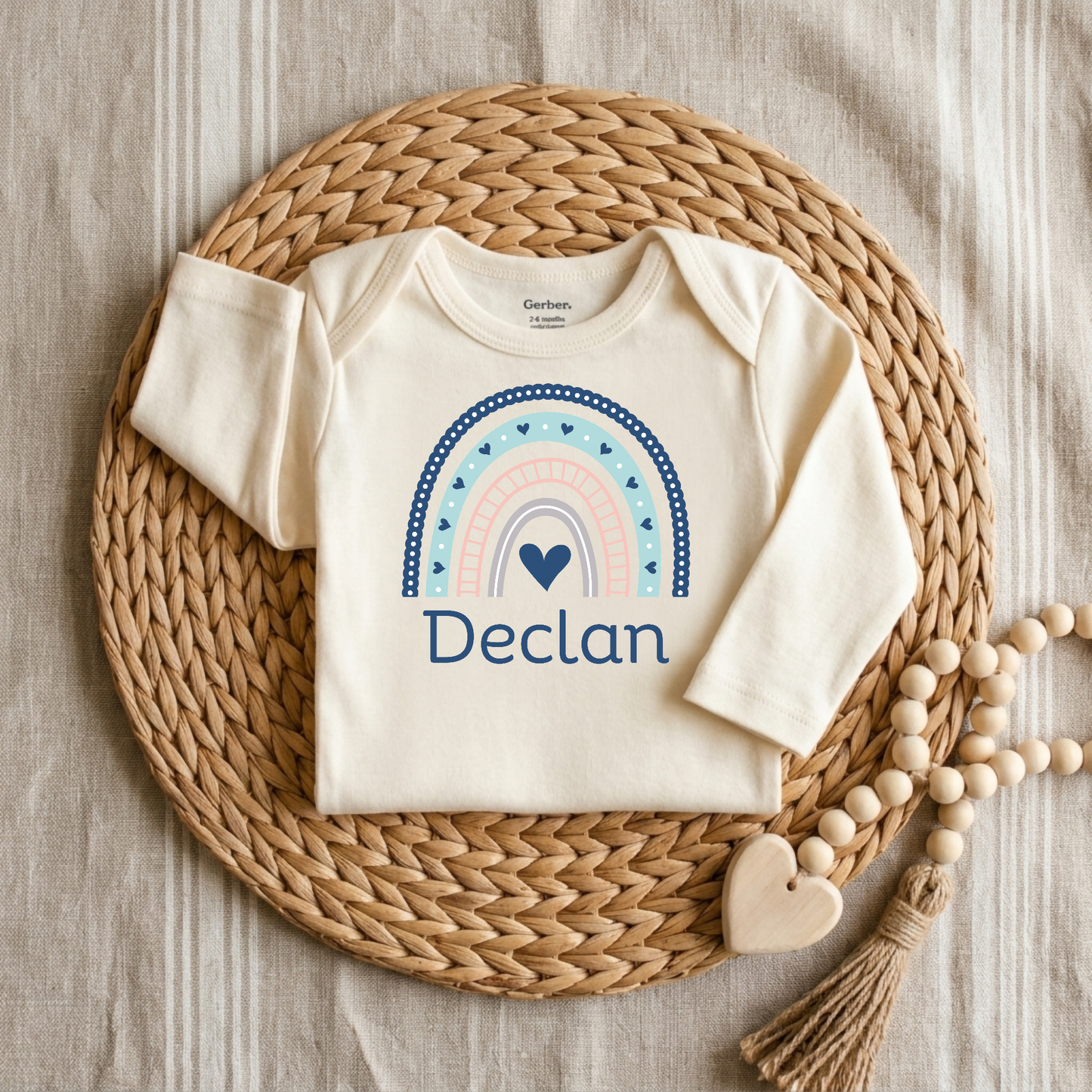 Personalized Rainbow Baby Onesie – Custom Name Bodysuit