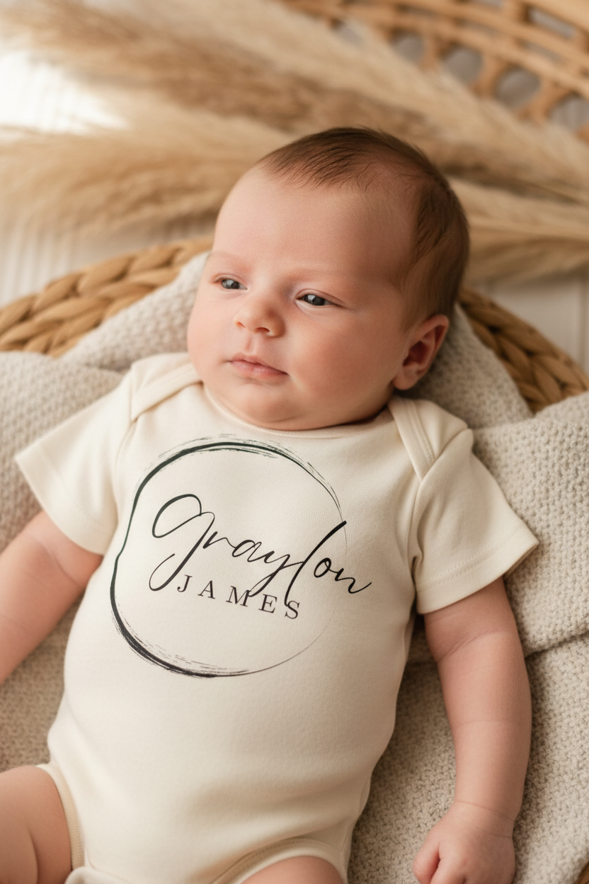 Personalized Name Onesie – Custom Baby Bodysuit