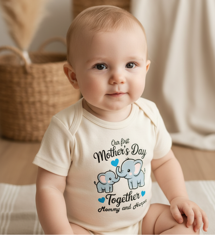 Personalized First Mother's Day Onesie – Custom Baby Bodysuit