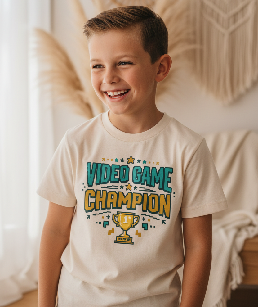 Video Game Champion Retro Pixel Youth Shirt