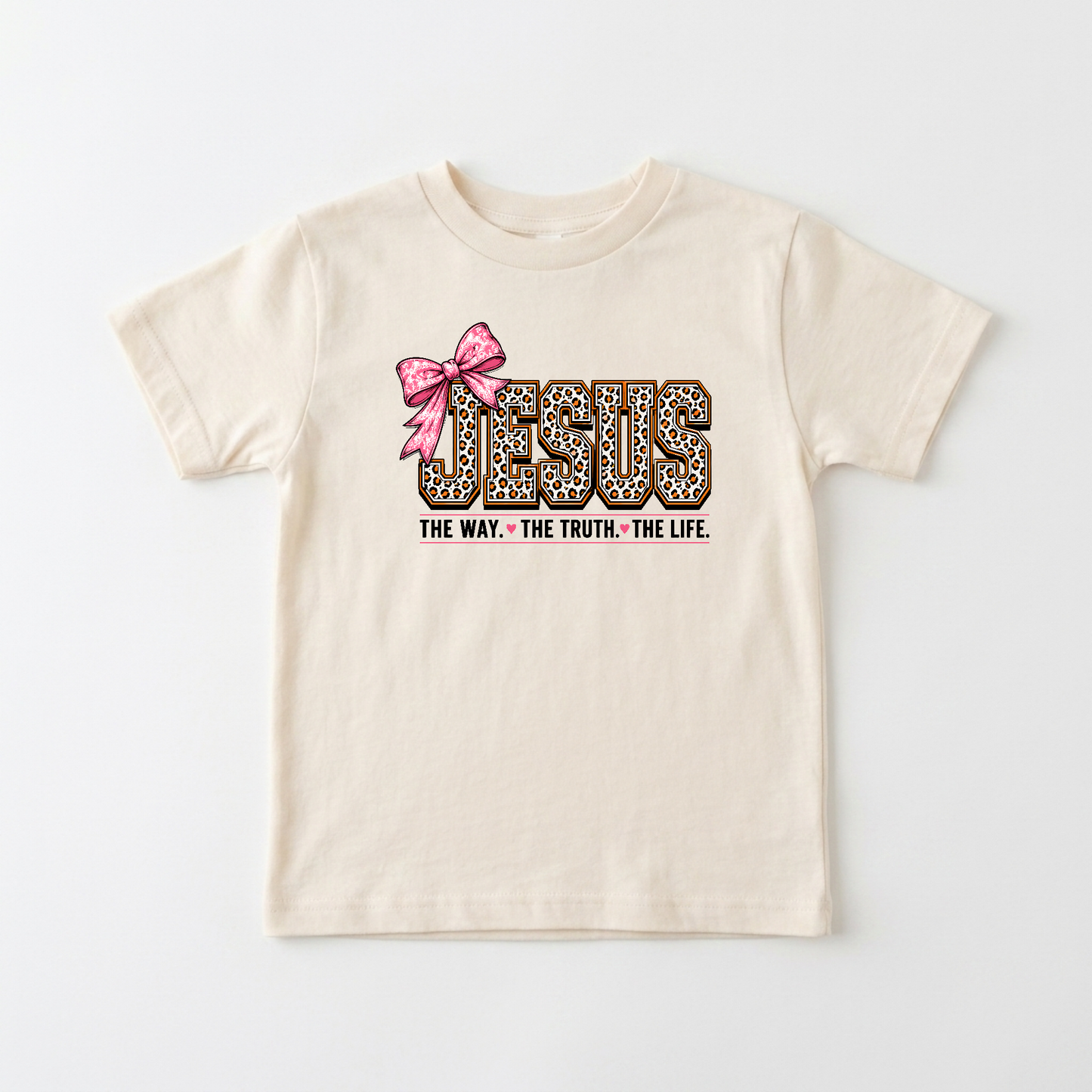 Jesus The Way The Truth The Life Toddler Girls Shirt – Leopard Print Faith Tee