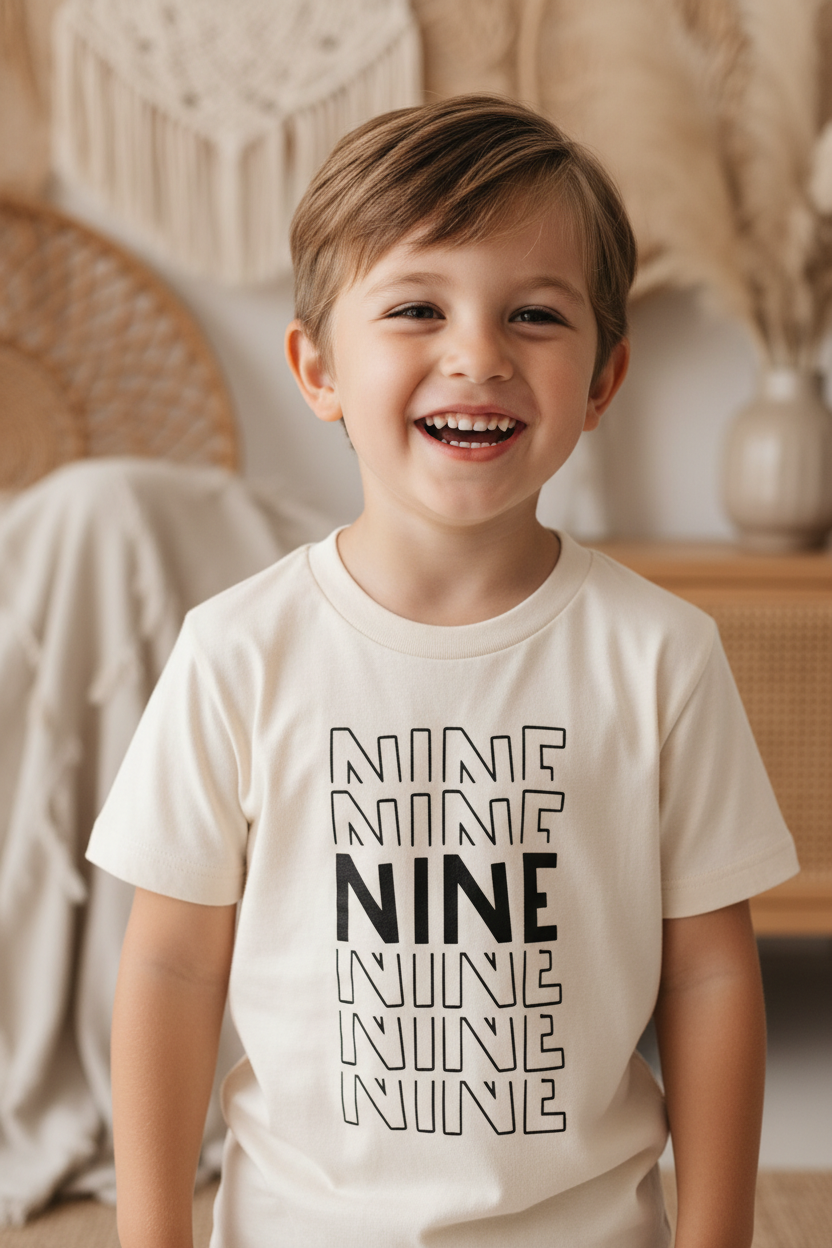 Nine Birthday Kids Shirt – 9th Birthday Tee