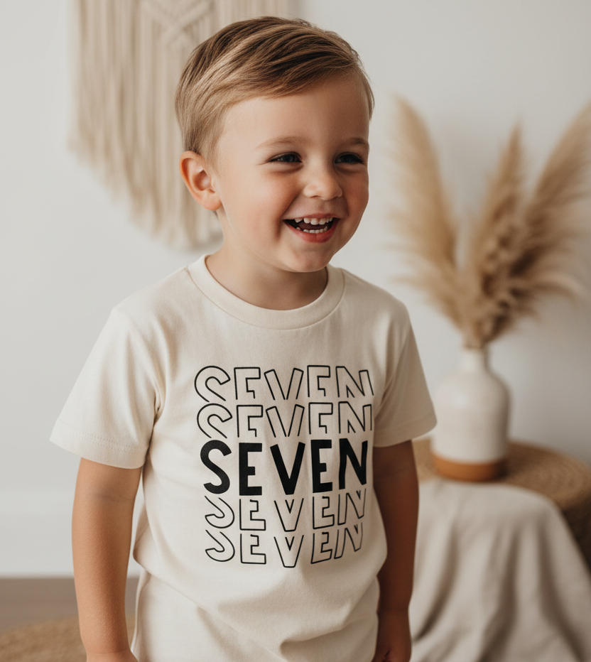 Seven Birthday Kids Shirt – 7th Birthday Tee