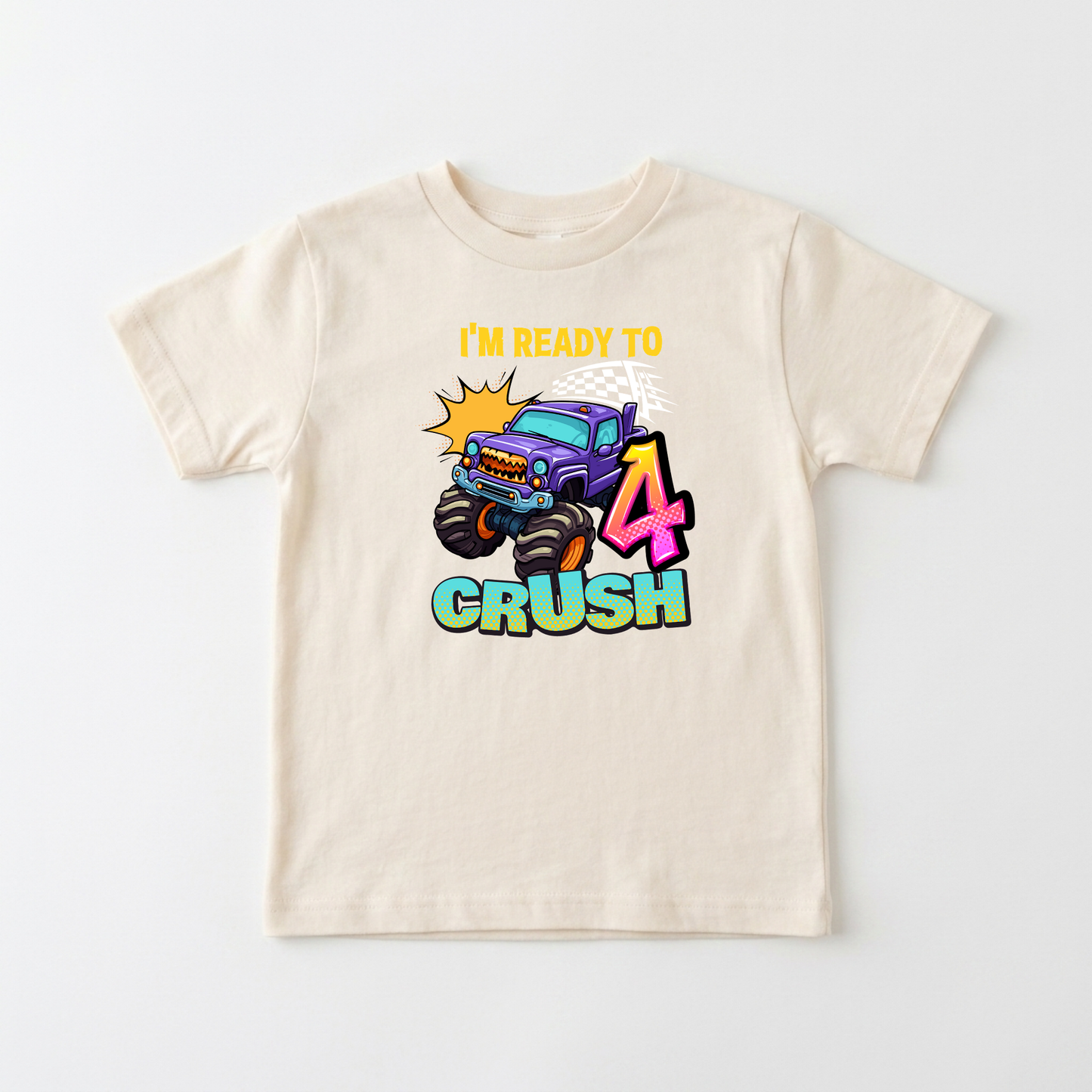 Ready to Crush 4 Toddler Shirt – Monster Truck Birthday Tee