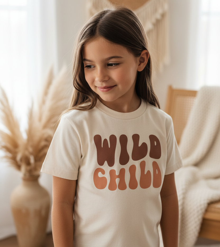 Wild Child Kids Shirt – Boho Retro Tee
