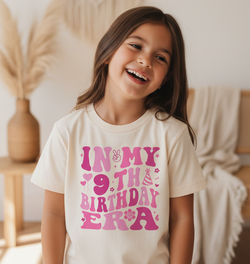 In My 9th Birthday Era Kids Shirt – Retro 9th Birthday Tee