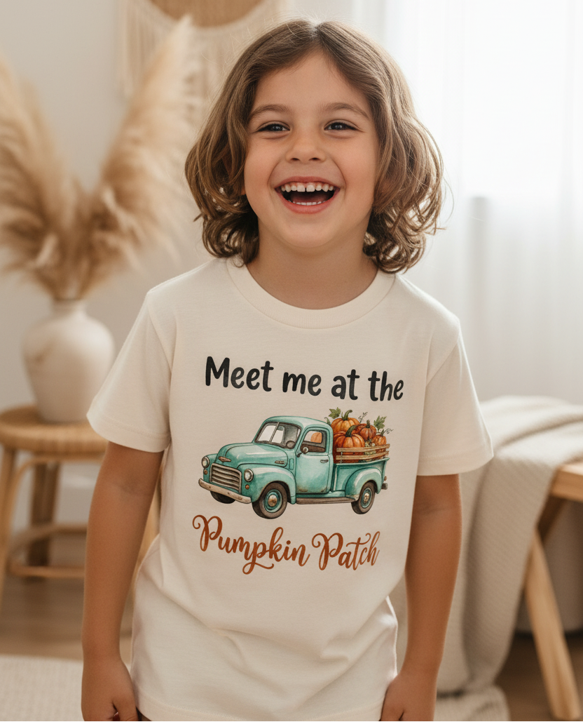 Meet Me at the Pumpkin Patch Kids Shirt – Fall Truck Tee