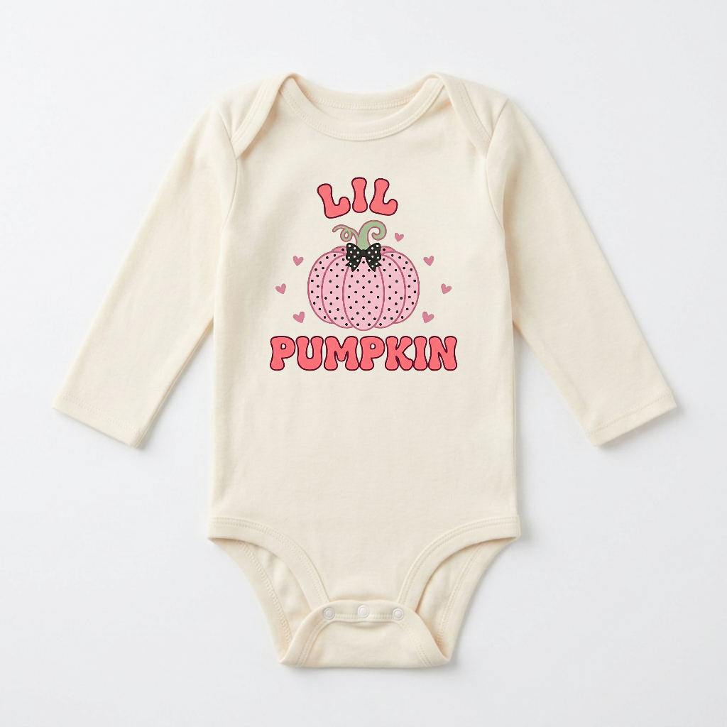 Long-Sleeve Pumpkin Baby Onesie for Girls – Lil Pumpkin Bodysuit