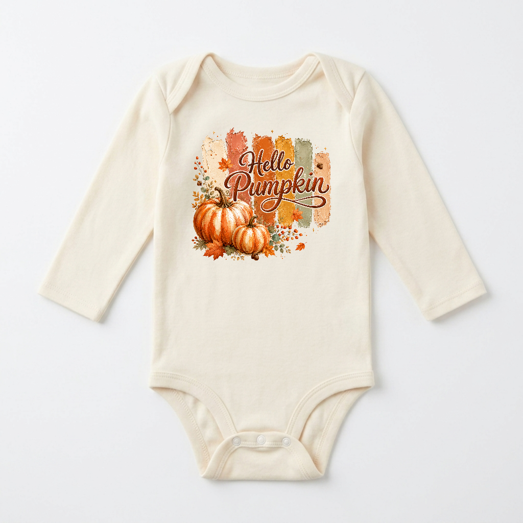 Long-Sleeve Fall Baby Onesie – Hello Pumpkin Bodysuit