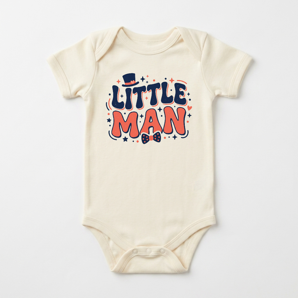 Baby Boy Onesie – Little Man Dapper Short-Sleeve Bodysuit
