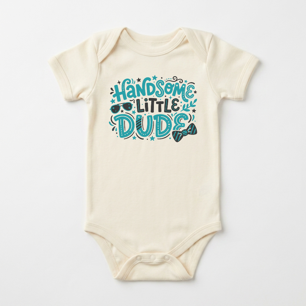 Baby Boy Onesie – Handsome Little Dude Short-Sleeve Bodysuit