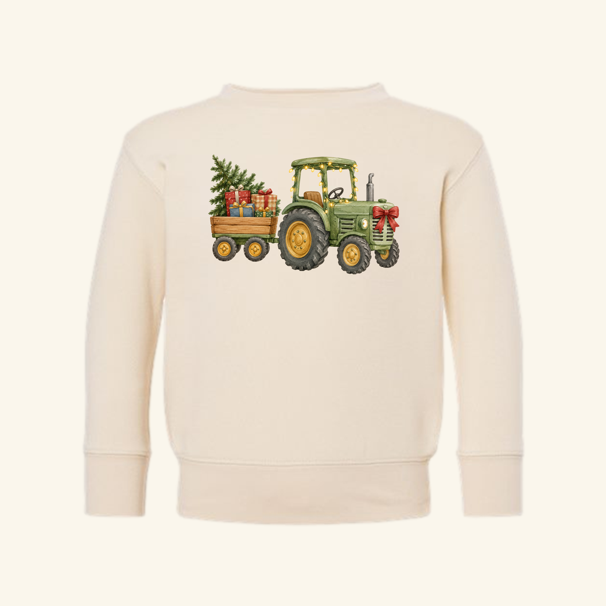 Christmas Tractor Kids Sweatshirt – Farm Tractor Holiday Crewneck
