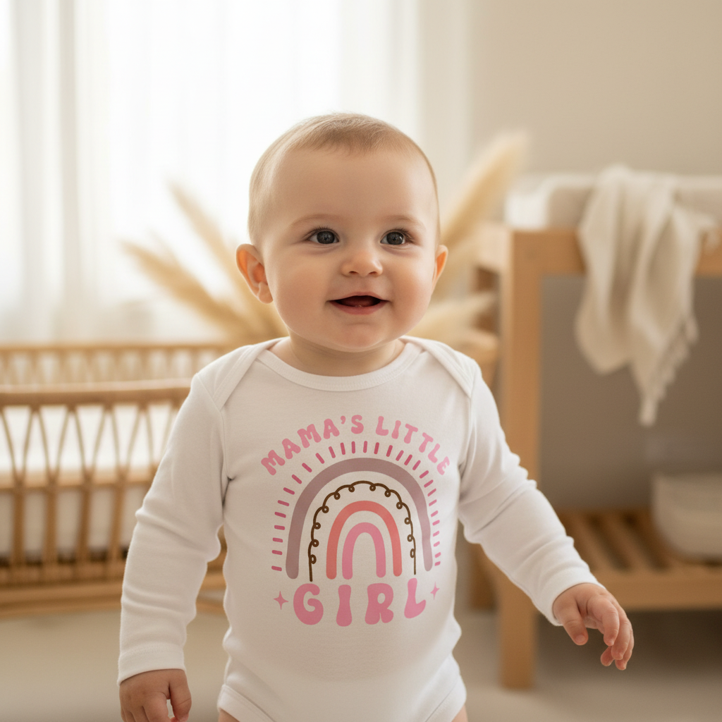 Mama's Little Girl Boho Rainbow Onesie – Baby Girl Bodysuit