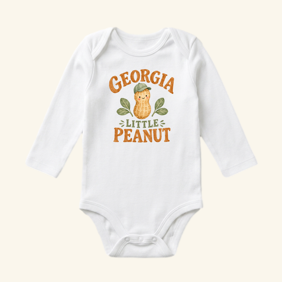 Georgia Little Peanut Baby Onesie – Cute Peach State Bodysuit