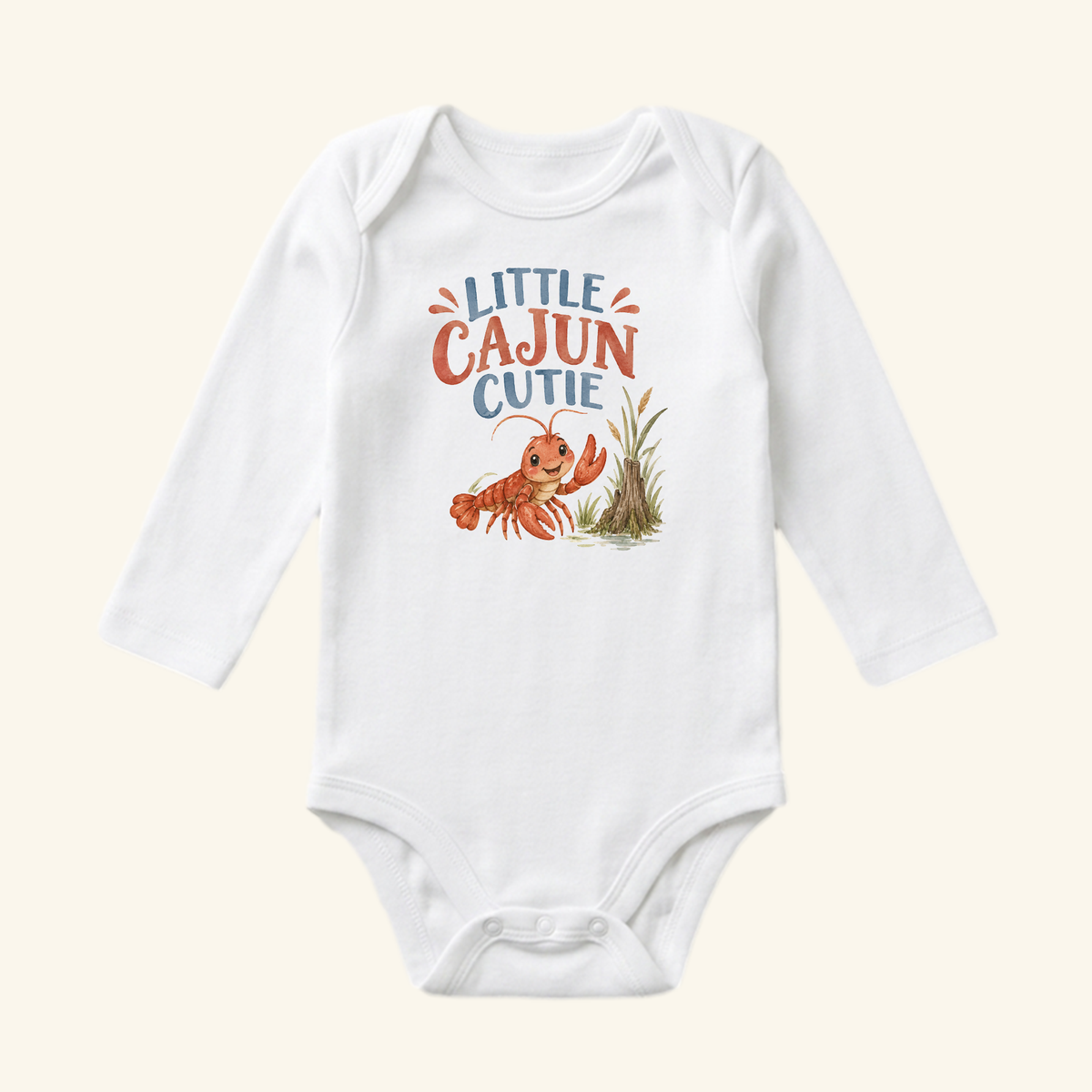 Little Cajun Cutie Baby Onesie – Cute Crawfish Bodysuit
