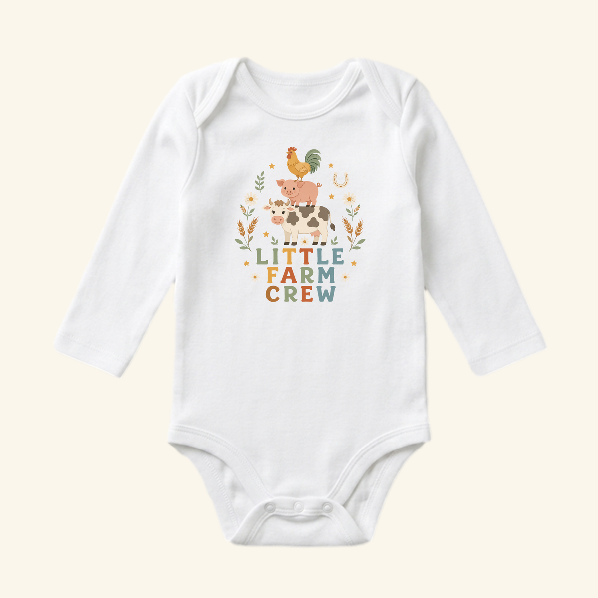 Farm Animal Baby Onesie – Little Farm Crew Bodysuit