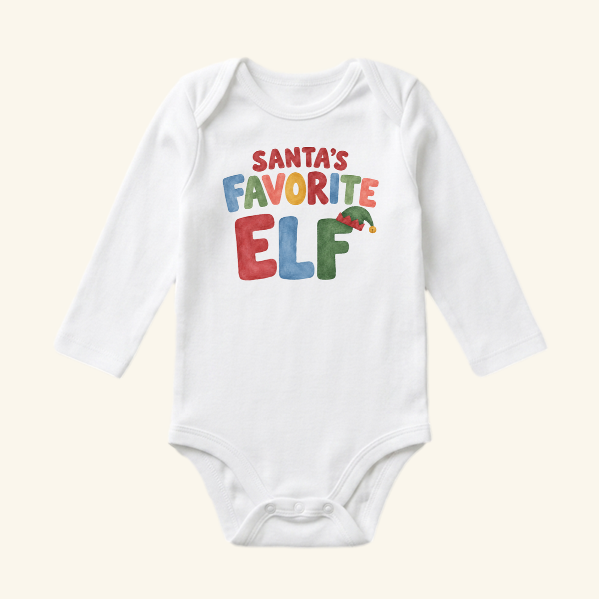 Santa’s Favorite Elf Baby Onesie – Christmas Elf Bodysuit