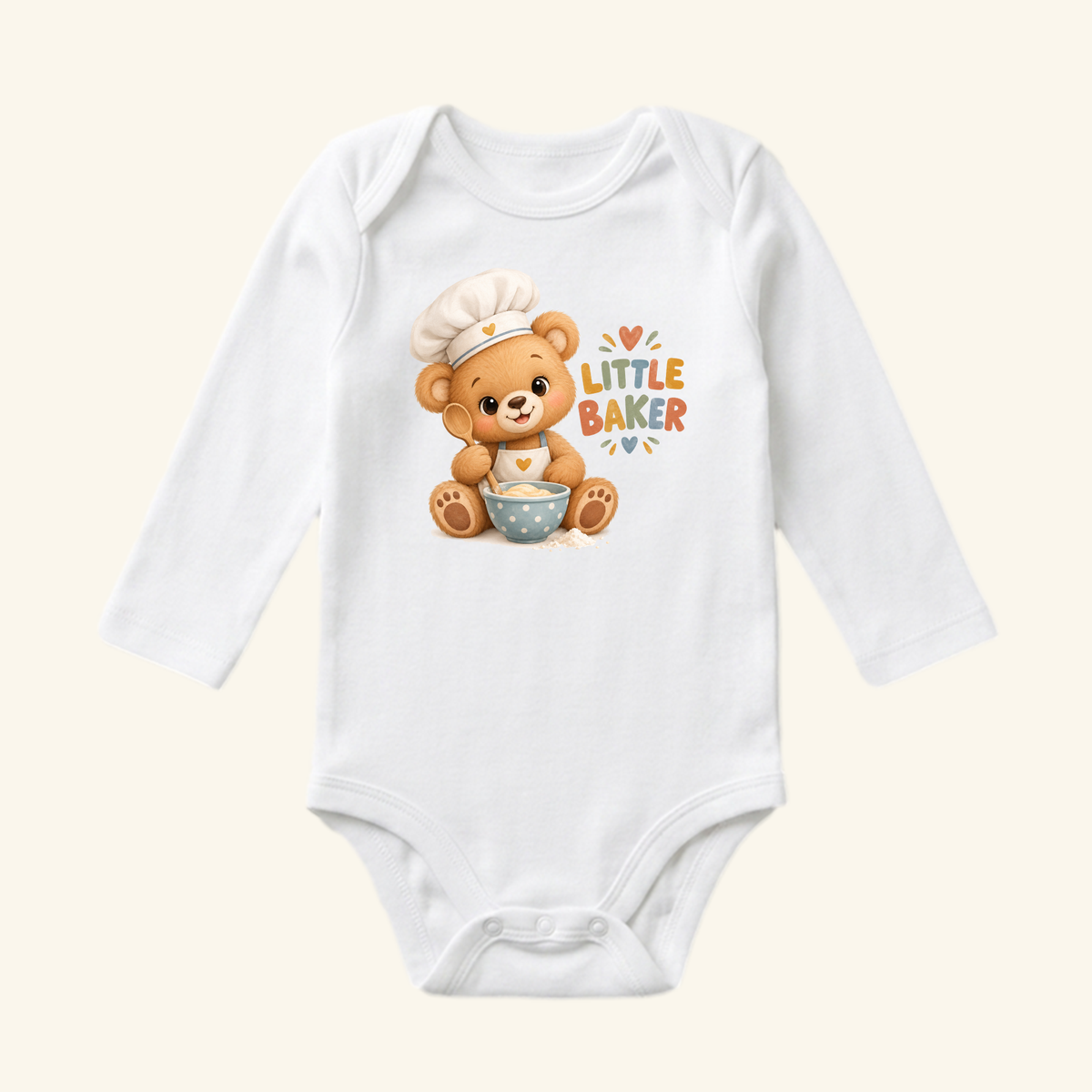 Little Baker Baby Onesie – Cute Bear Chef Baking Bodysuit