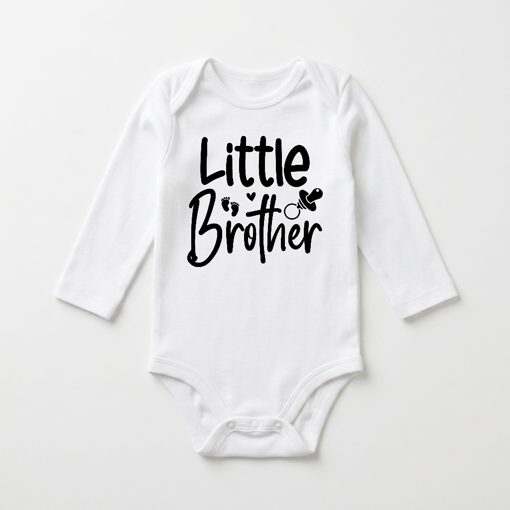 Long-Sleeve Little Brother Baby Onesie – Sibling Bodysuit