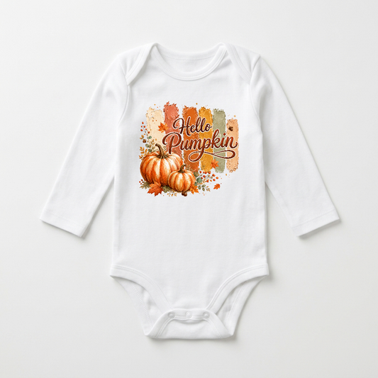 Long-Sleeve Fall Baby Onesie – Hello Pumpkin Bodysuit