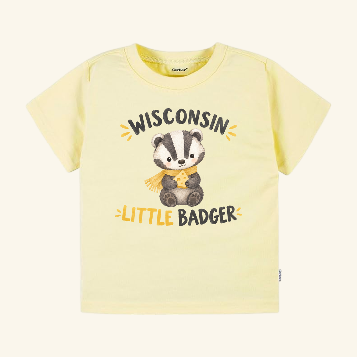 Wisconsin Little Badger Toddler Shirt – Cute Cheese Badger Tee