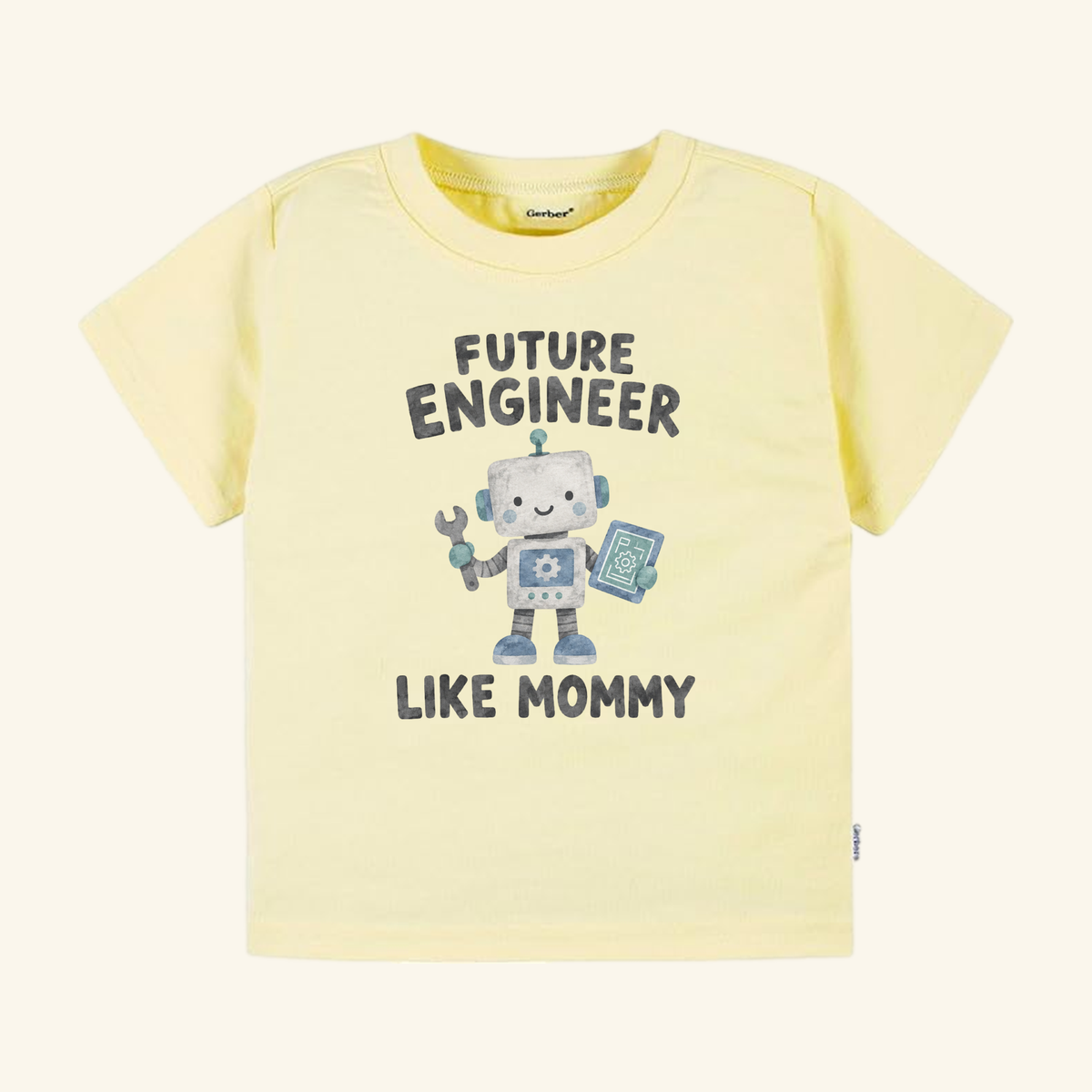 Future Engineer Like Mommy Toddler Shirt – Cute Robot Engineer Tee