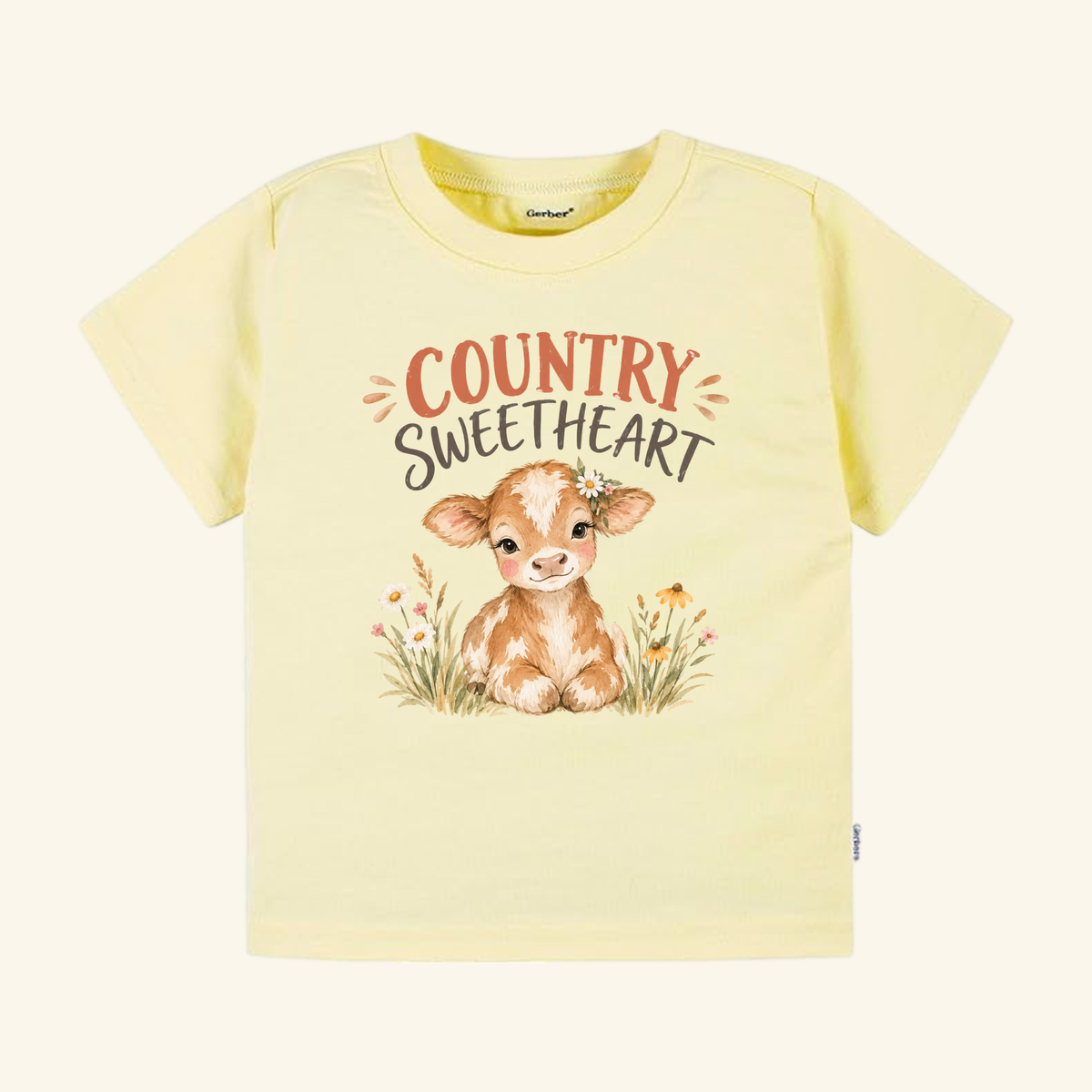 Country Sweetheart Toddler Shirt – Cute Baby Cow Tee