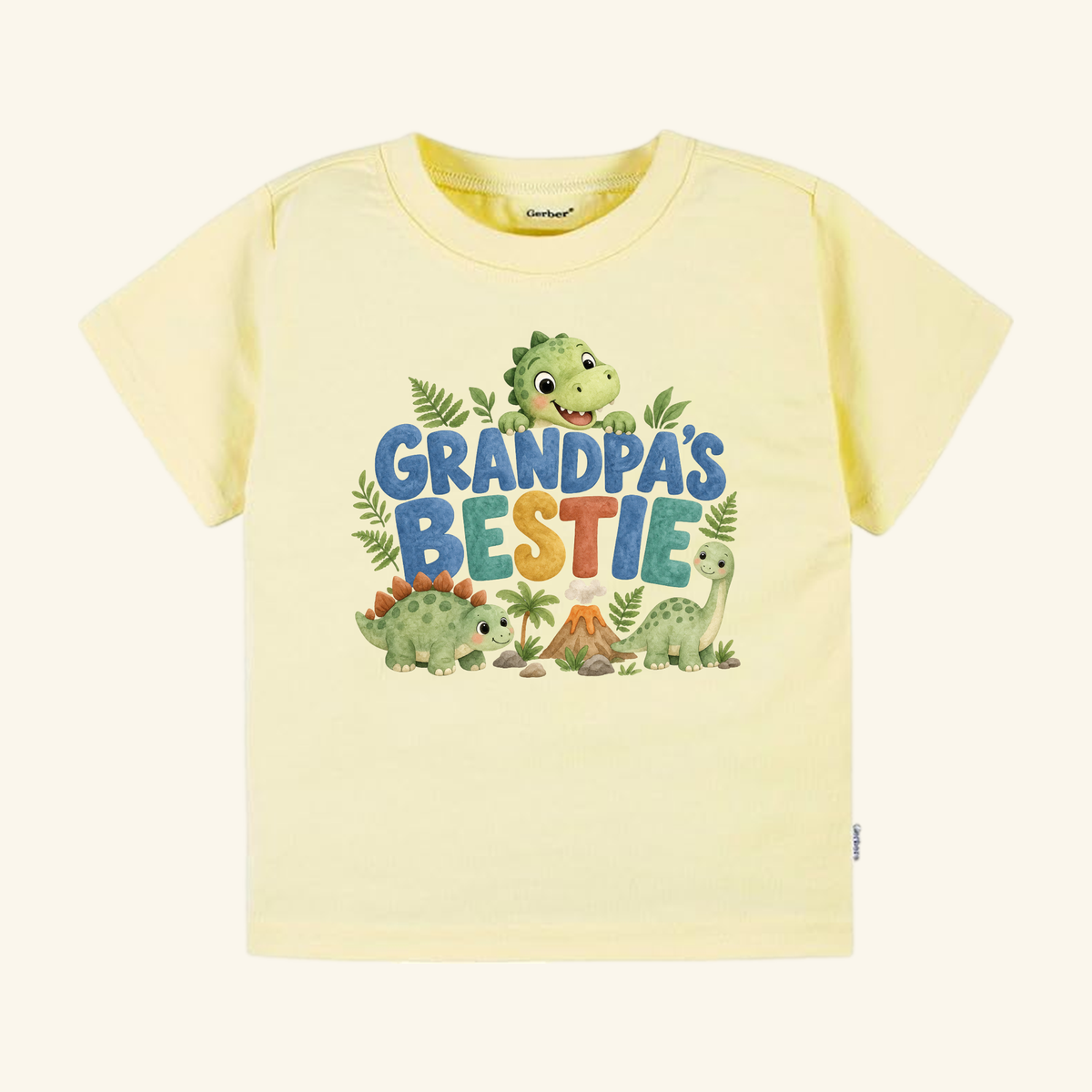Grandpa’s Bestie Toddler Shirt – Cute Dinosaur Grandpa Tee