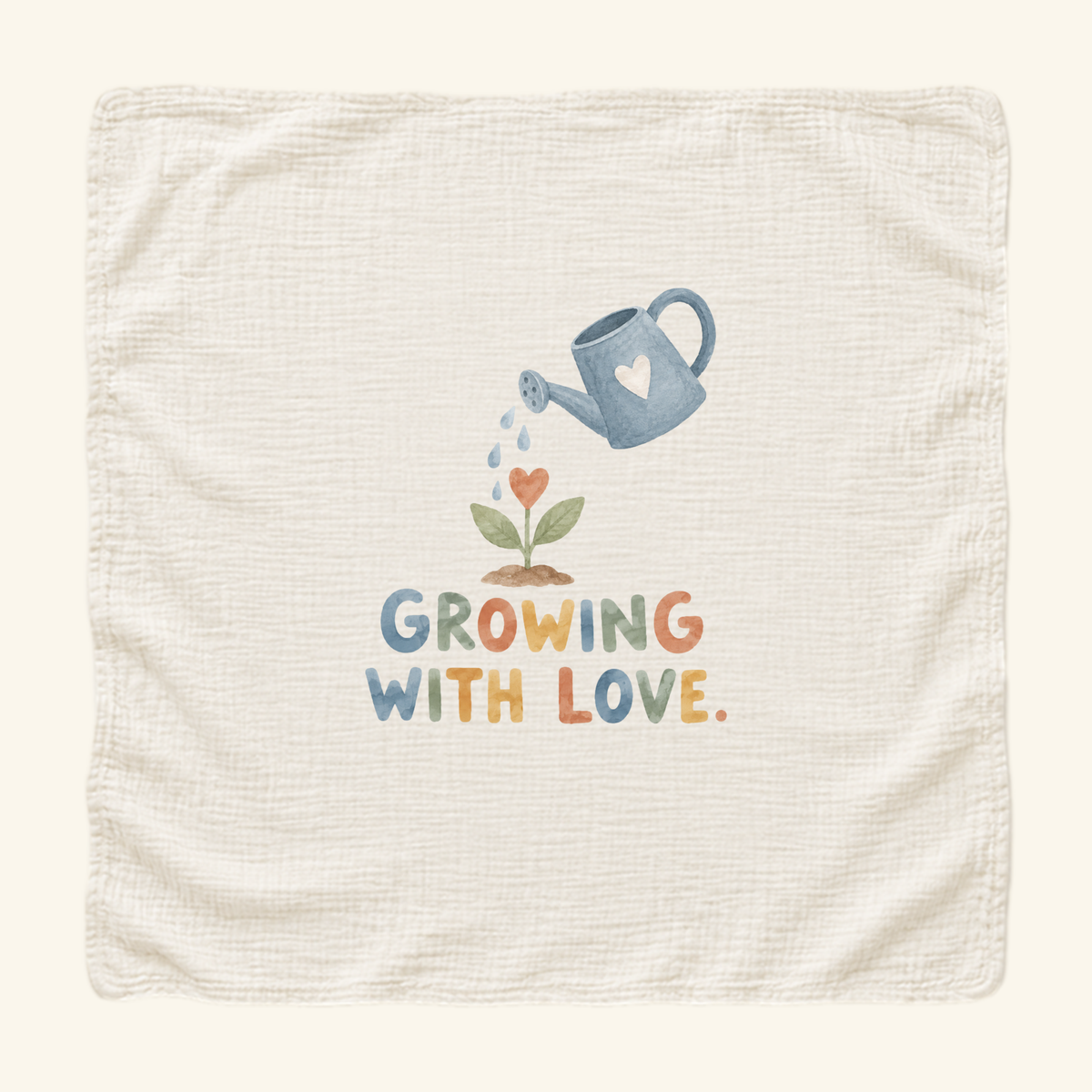 Growing With Love Baby Blanket – Watering Can Muslin Blanket