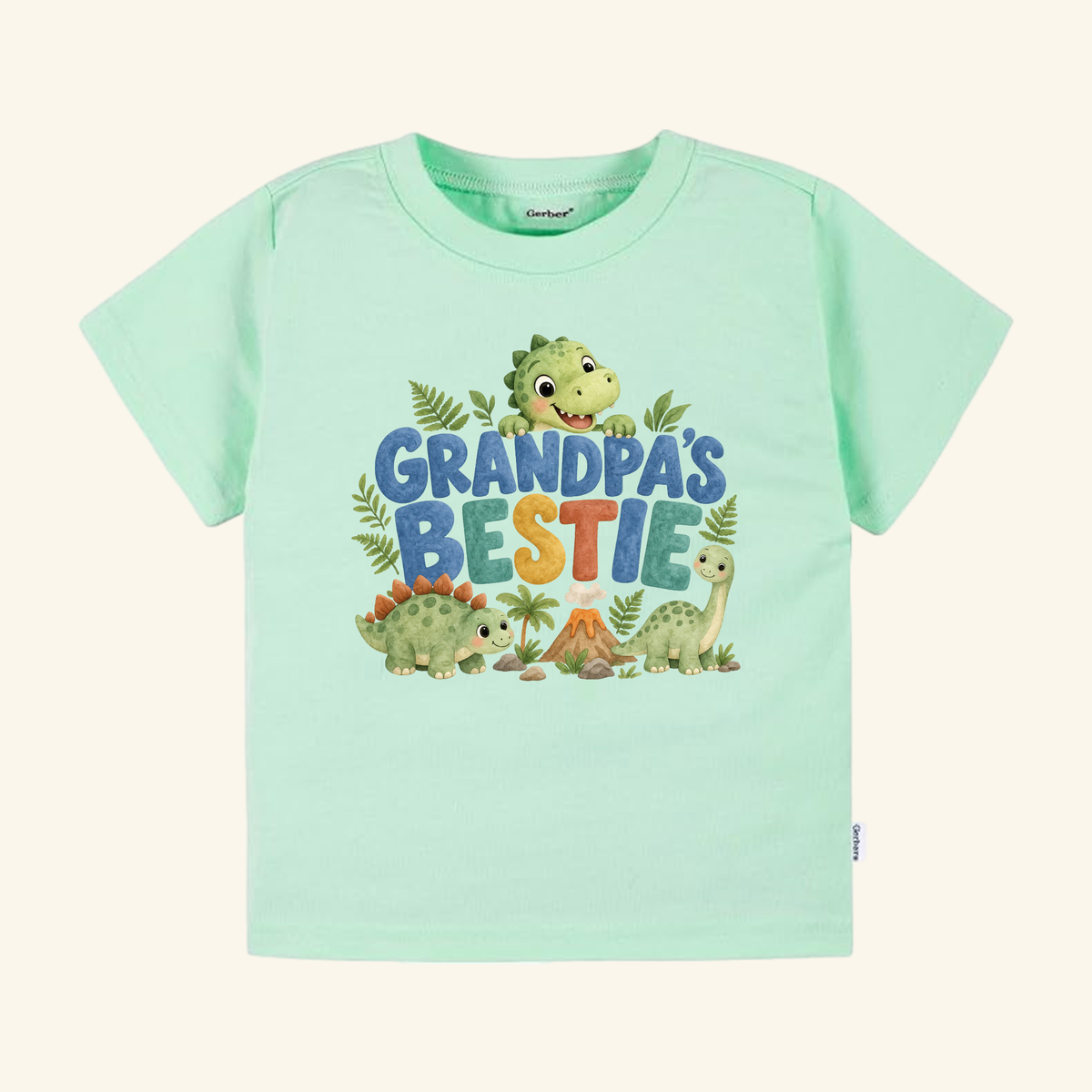 Grandpa’s Bestie Toddler Shirt – Cute Dinosaur Grandpa Tee