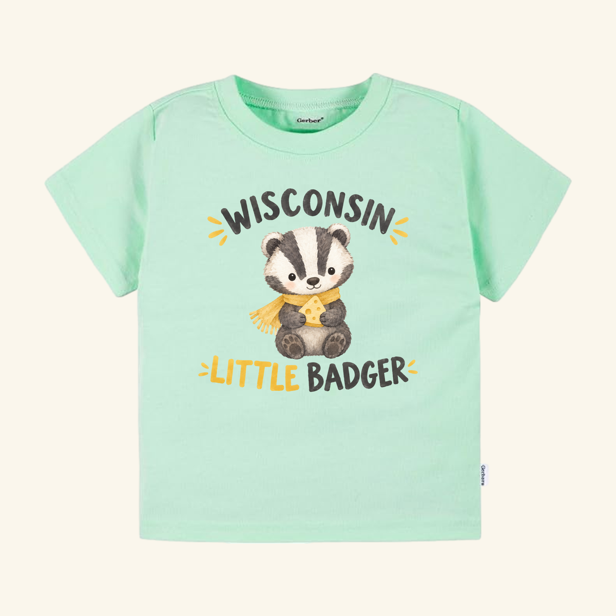 Wisconsin Little Badger Toddler Shirt – Cute Cheese Badger Tee