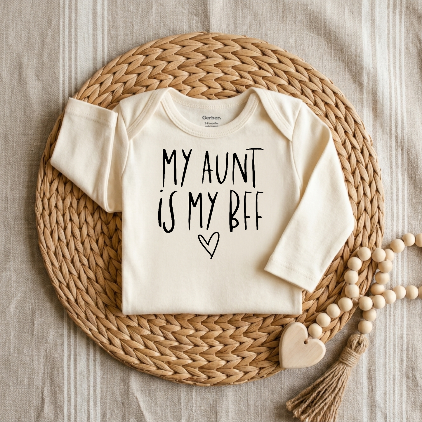 My Aunt Is My BFF Baby Onesie – Handwritten Aunt Bodysuit