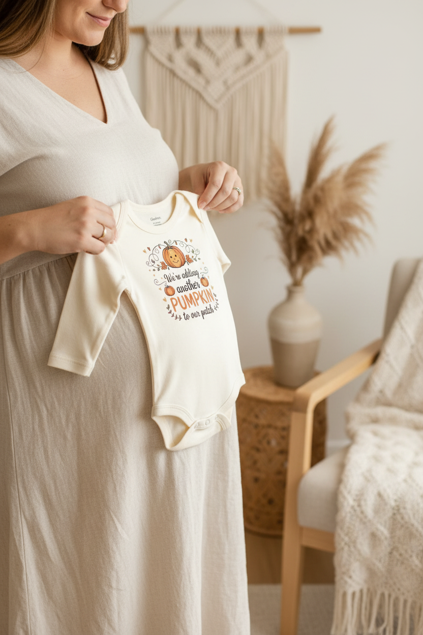 Adding Another Pumpkin to Our Patch Baby Onesie