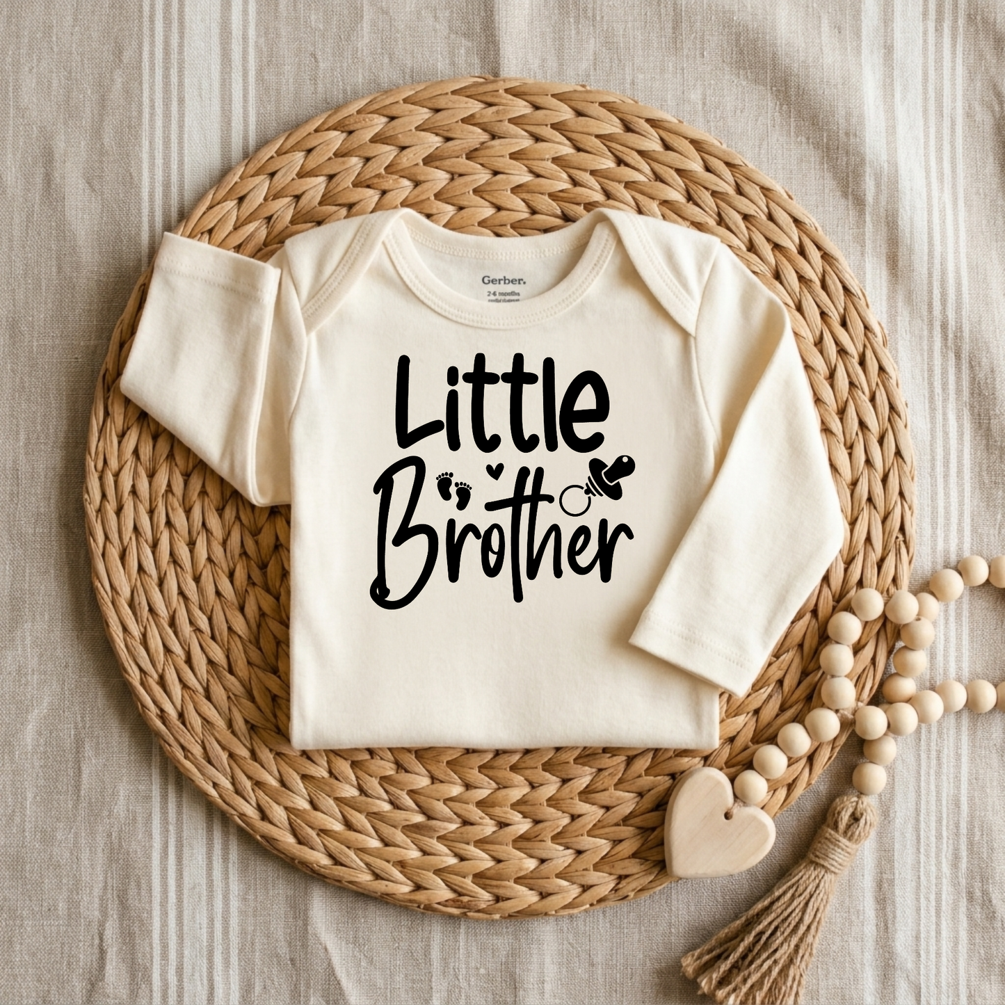 Little Brother Onesie – Baby Boy Announcement Bodysuit