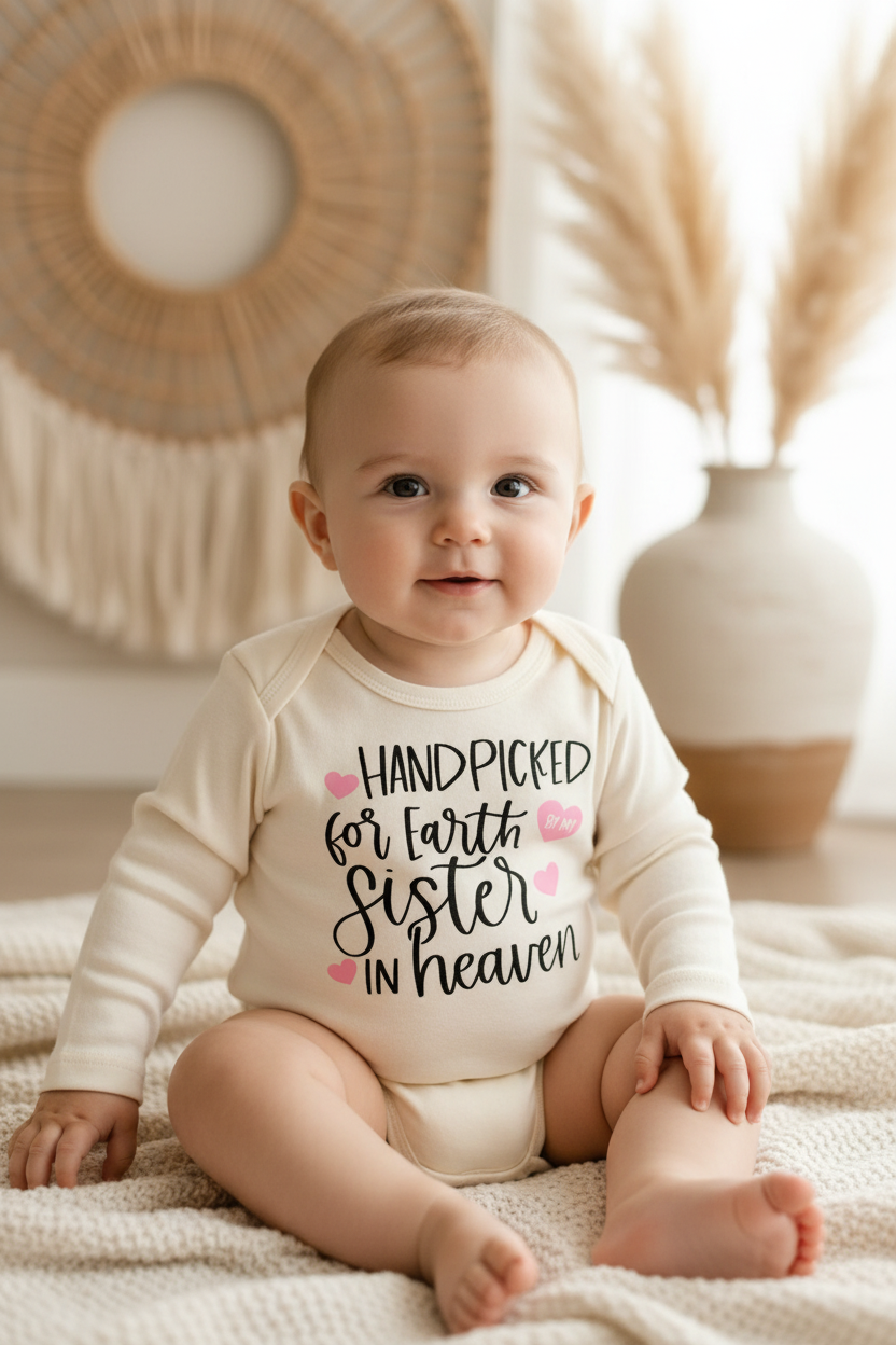 Handpicked for Earth by My Sister in Heaven Baby Onesie