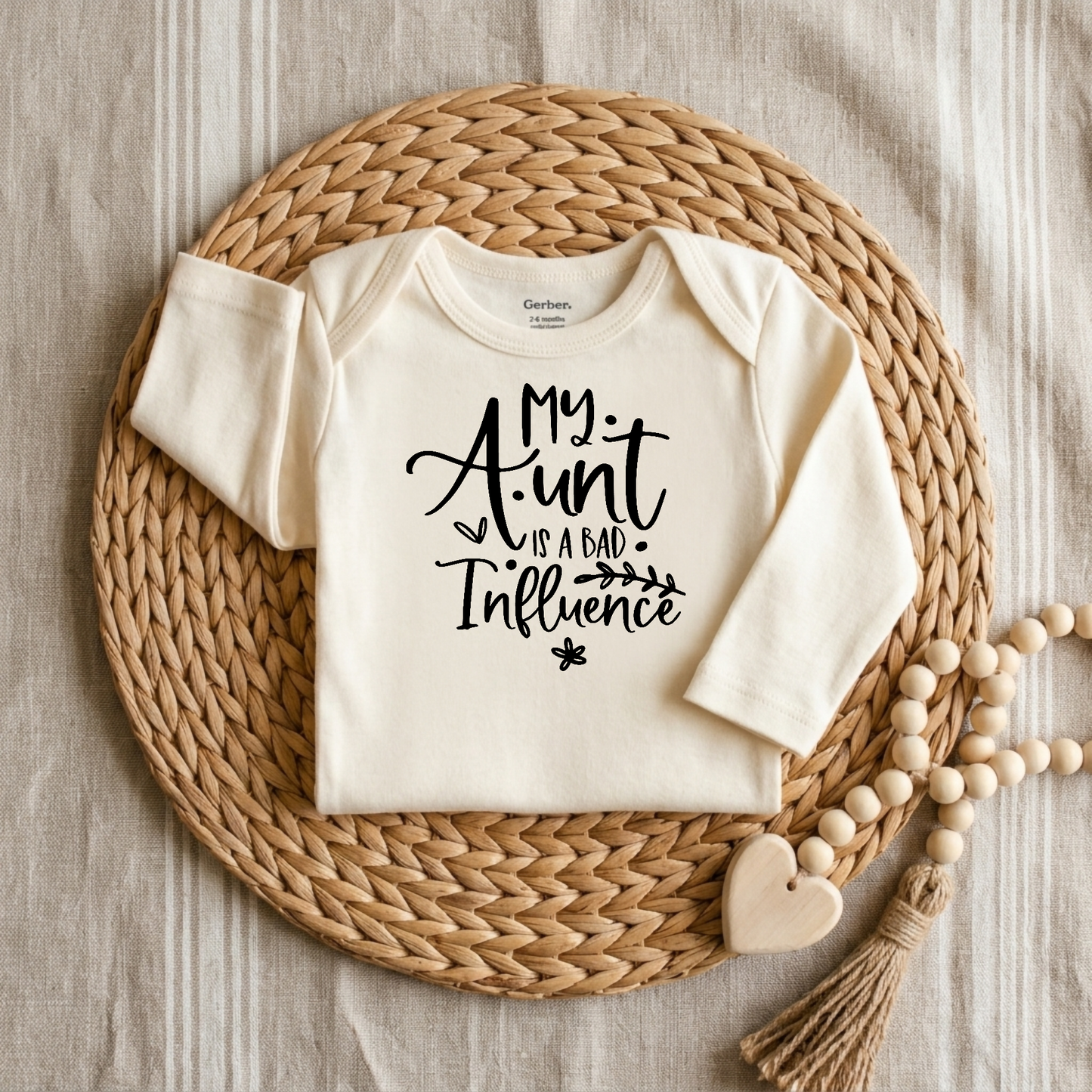 My Aunt Is a Bad Influence Baby Onesie – Script Aunt Bodysuit