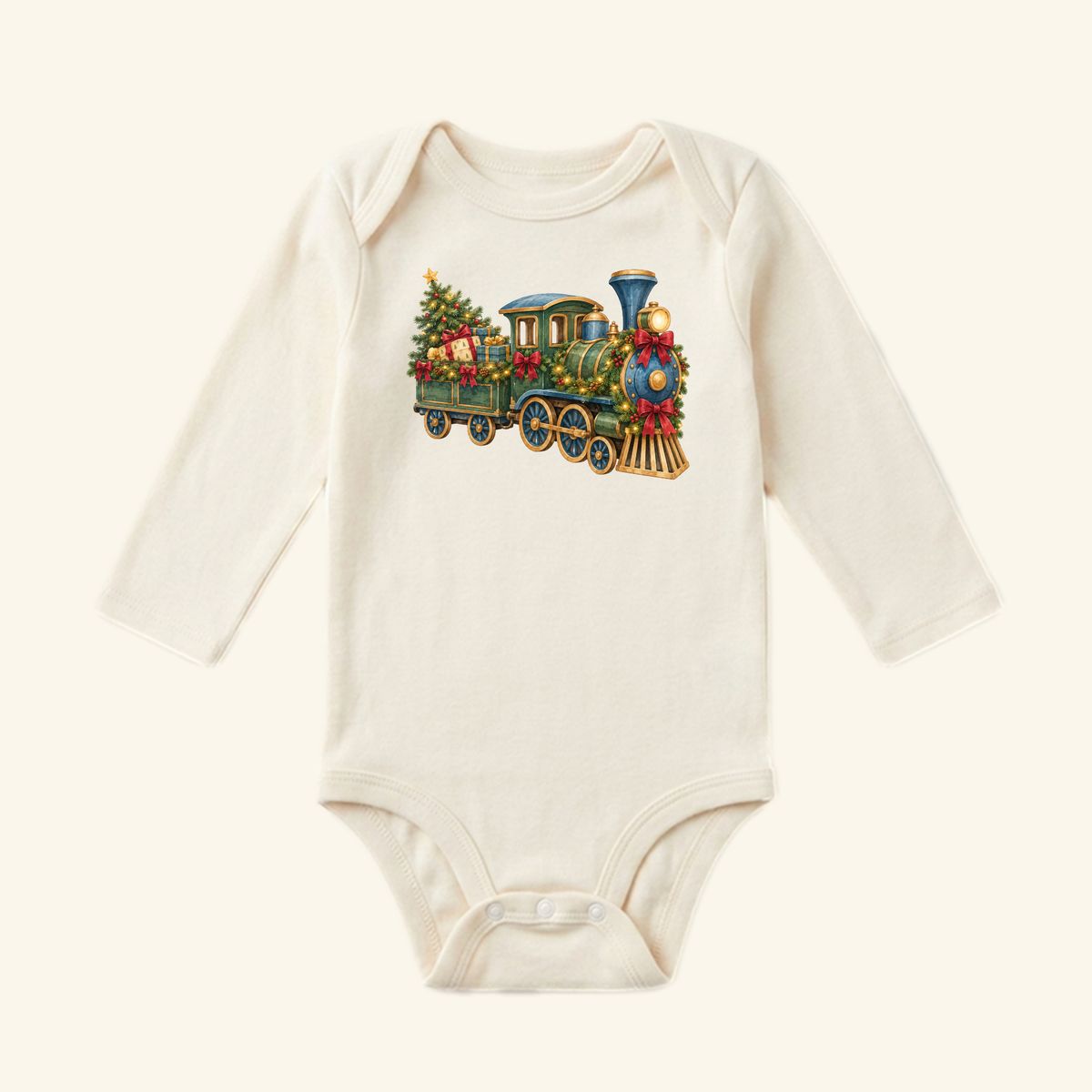 Christmas Train Baby Onesie – Vintage Holiday Train Bodysuit