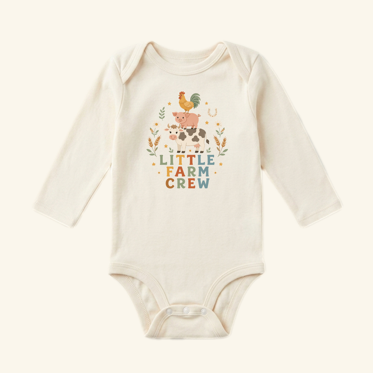 Farm Animal Baby Onesie – Little Farm Crew Bodysuit