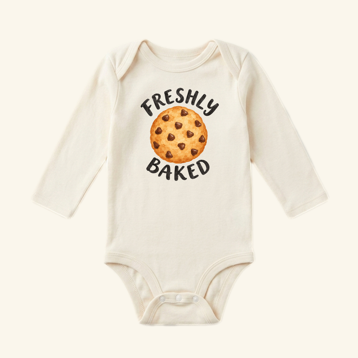 Freshly Baked Baby Onesie – Funny Chocolate Chip Cookie Bodysuit