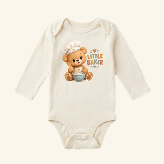 Little Baker Baby Onesie – Cute Bear Chef Baking Bodysuit
