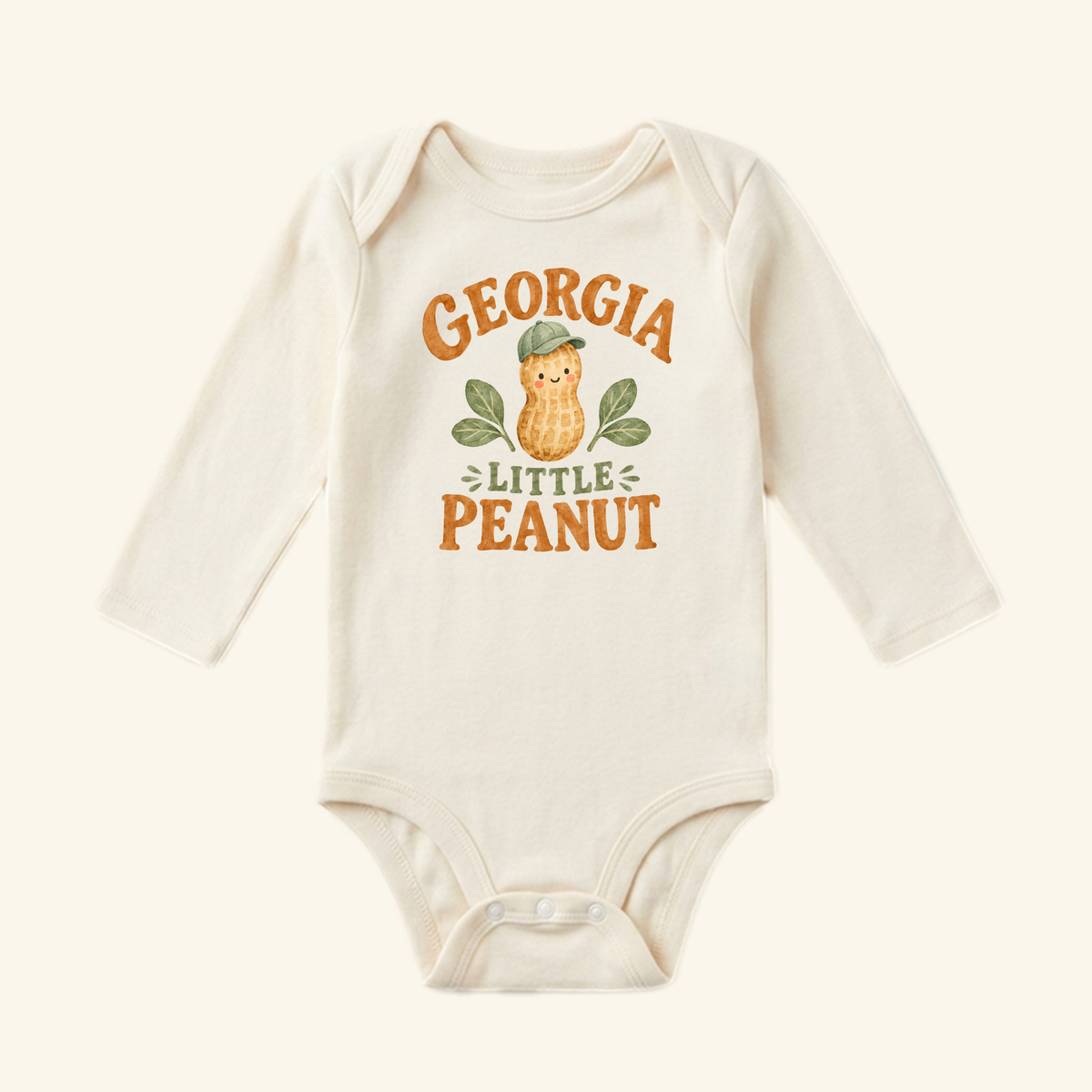 Georgia Little Peanut Baby Onesie – Cute Peach State Bodysuit