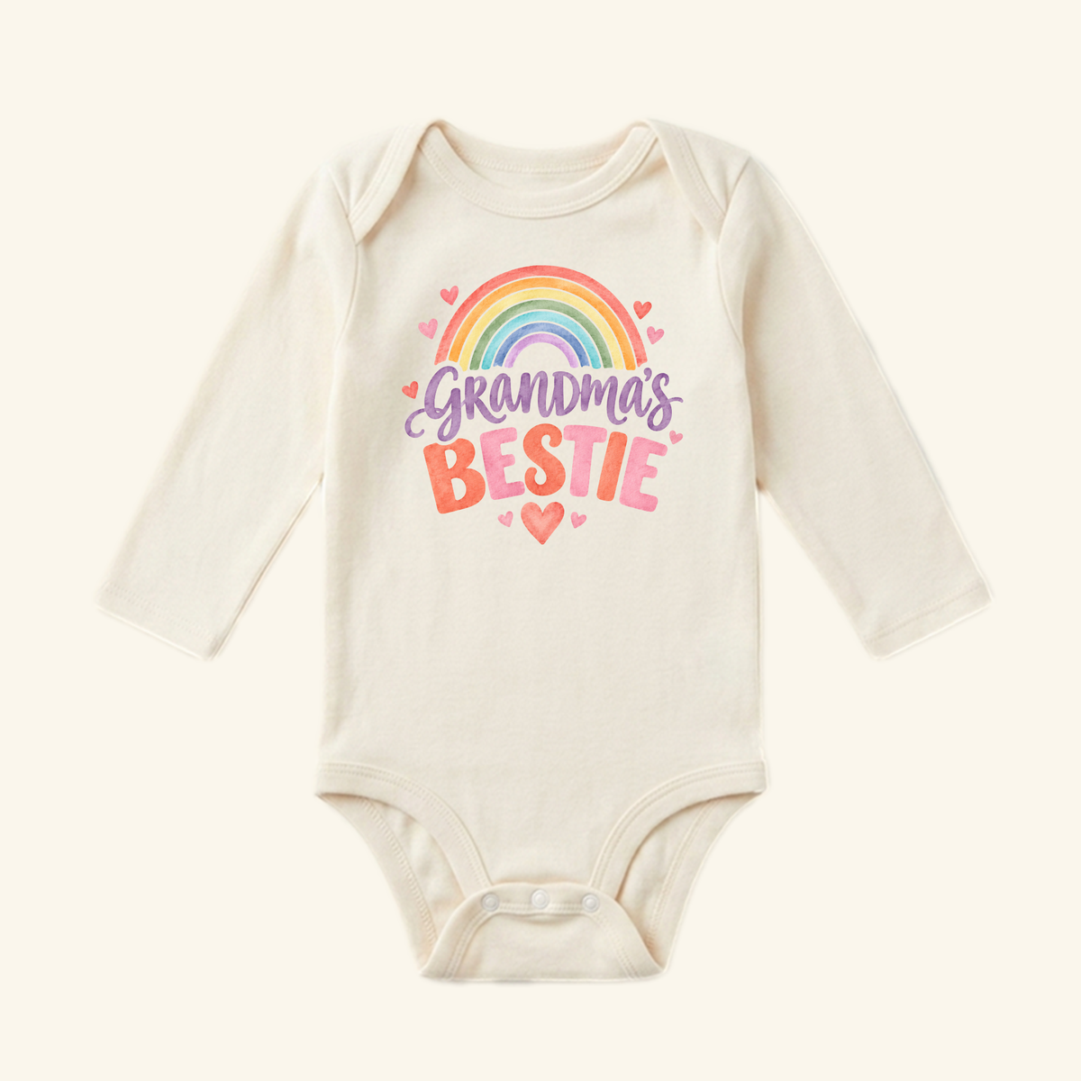 Grandma’s Bestie Baby Onesie – Cute Rainbow Grandma Bodysuit