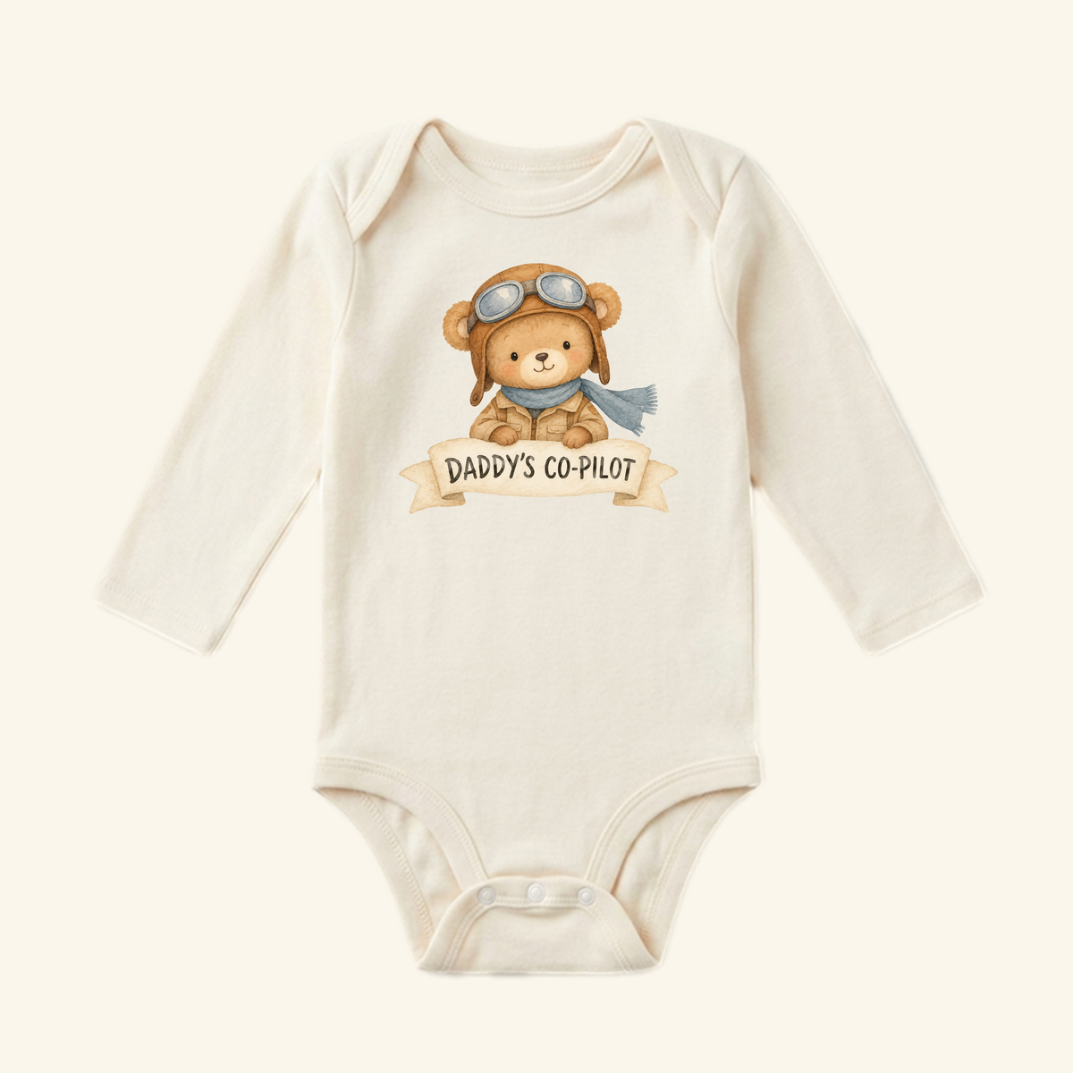 Daddy’s Co-Pilot Baby Onesie – Cute Aviator Teddy Bear Bodysuit