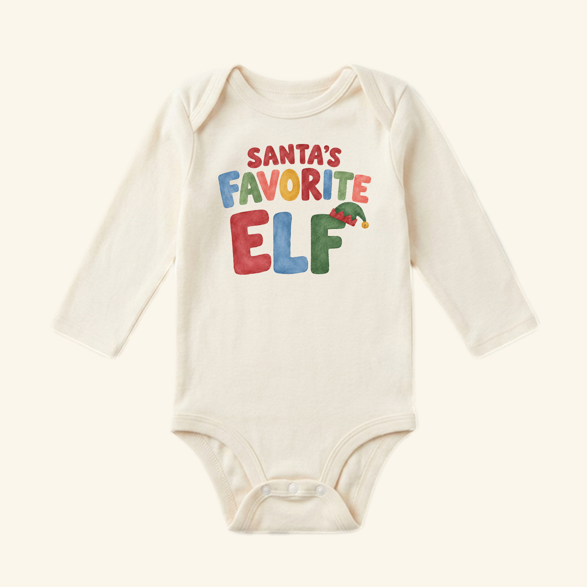Santa’s Favorite Elf Baby Onesie – Christmas Elf Bodysuit