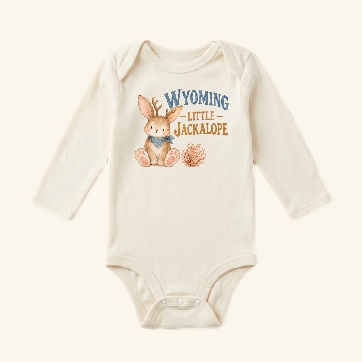 Wyoming Little Jackalope Baby Onesie – Western Bunny Bodysuit