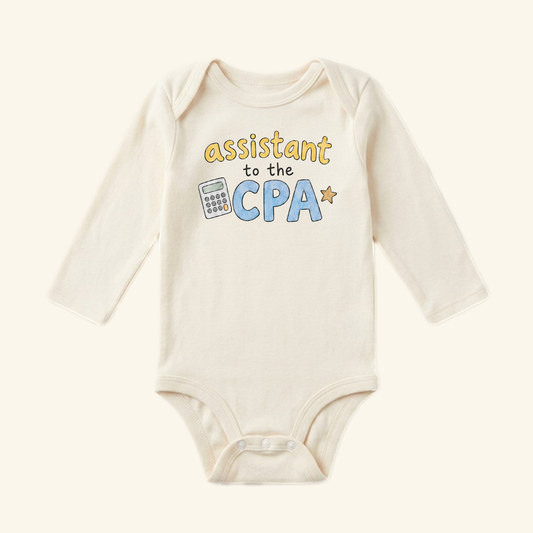 Assistant to the CPA Baby Onesie – Funny Accountant Bodysuit