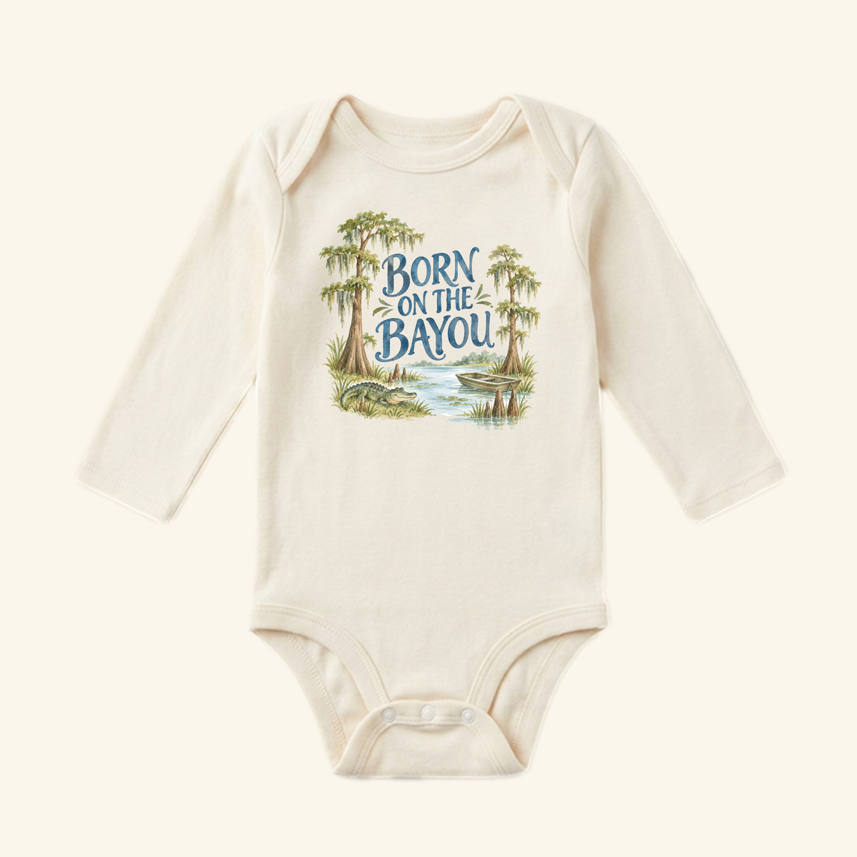 Born on the Bayou Baby Onesie – Louisiana Cypress Bodysuit