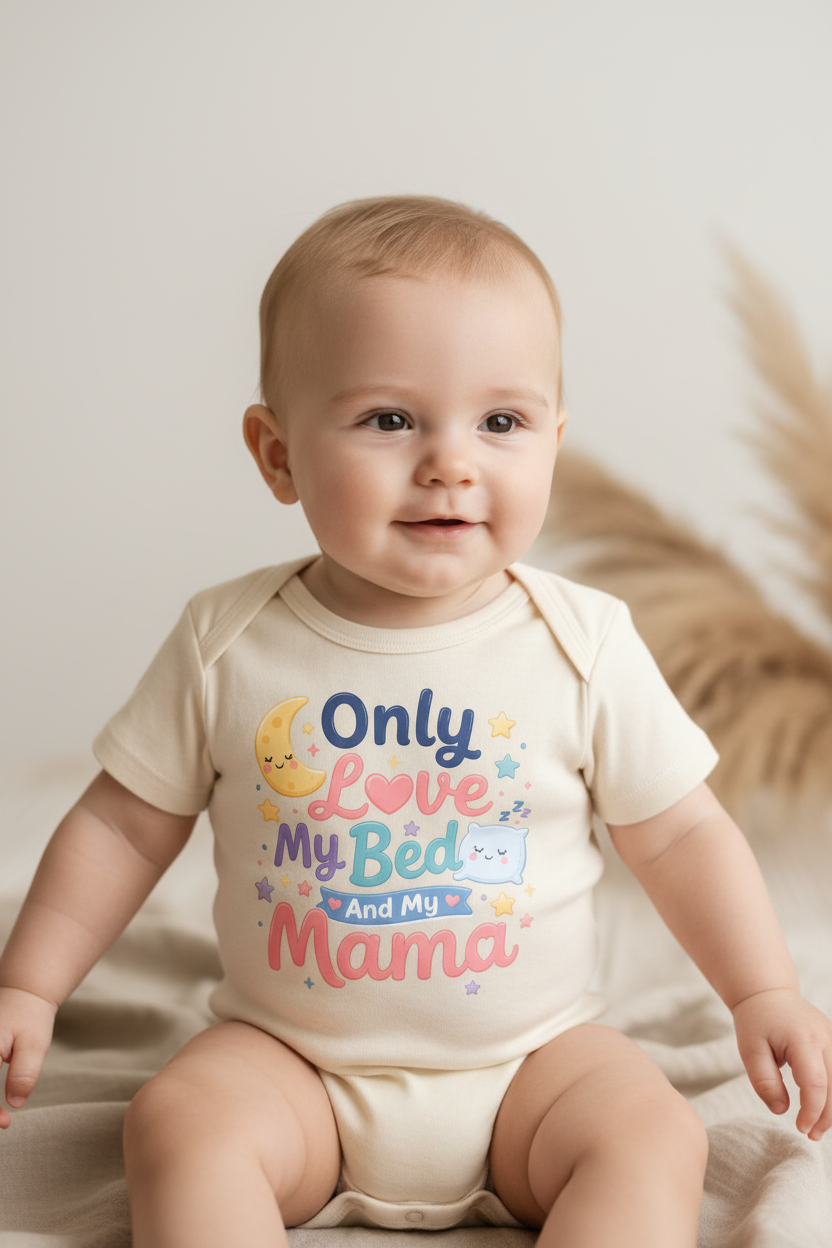 Only Love My Bed and My Mama Baby Onesie